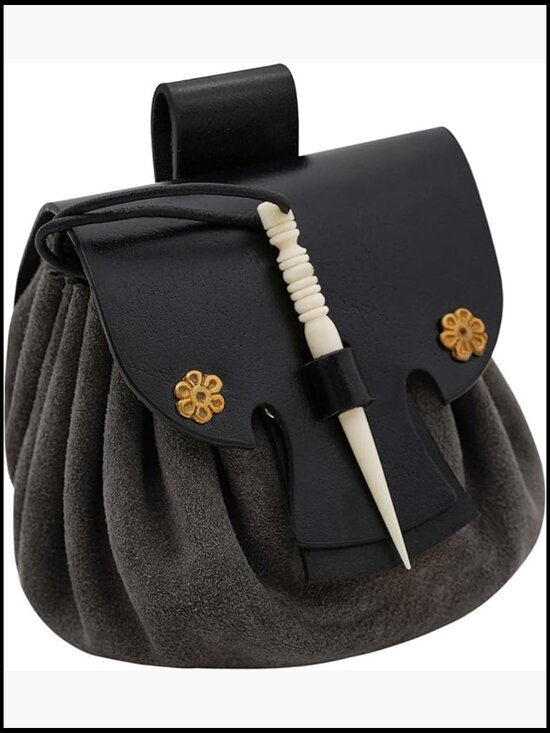 Genuine Leather Pouch Medieval Belt Bag Renaissance Vaquero Waist Purse LARP